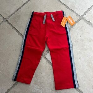NWT Gymboree Boys 3T Dragon Red Side Stripe Fleece JoggerPants